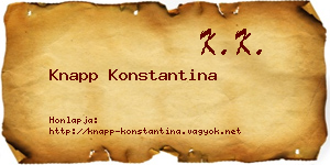 Knapp Konstantina névjegykártya